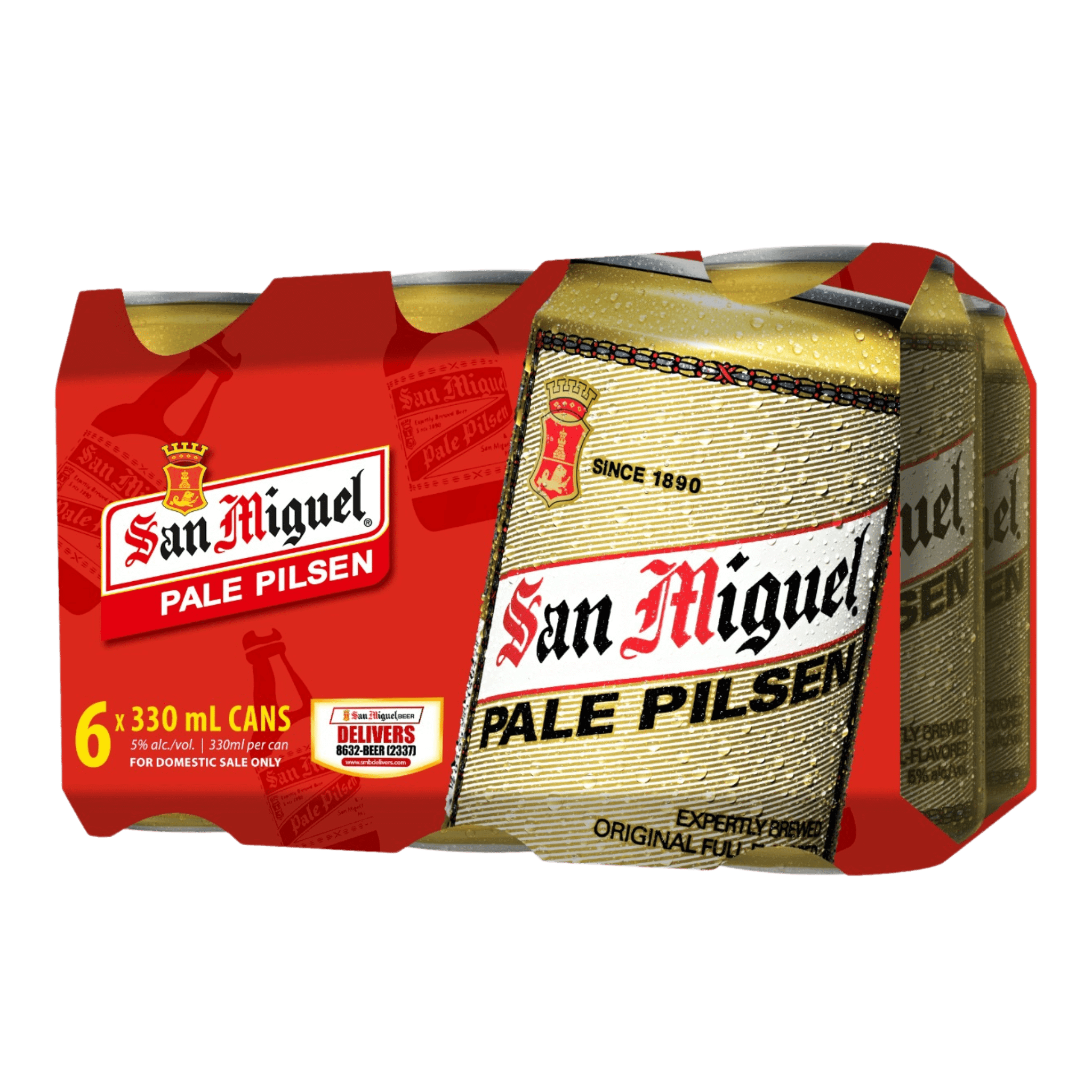 San Miguel Pale Pilsen 330 mL Can 6-Pack at ₱369.00 | Boozy.ph