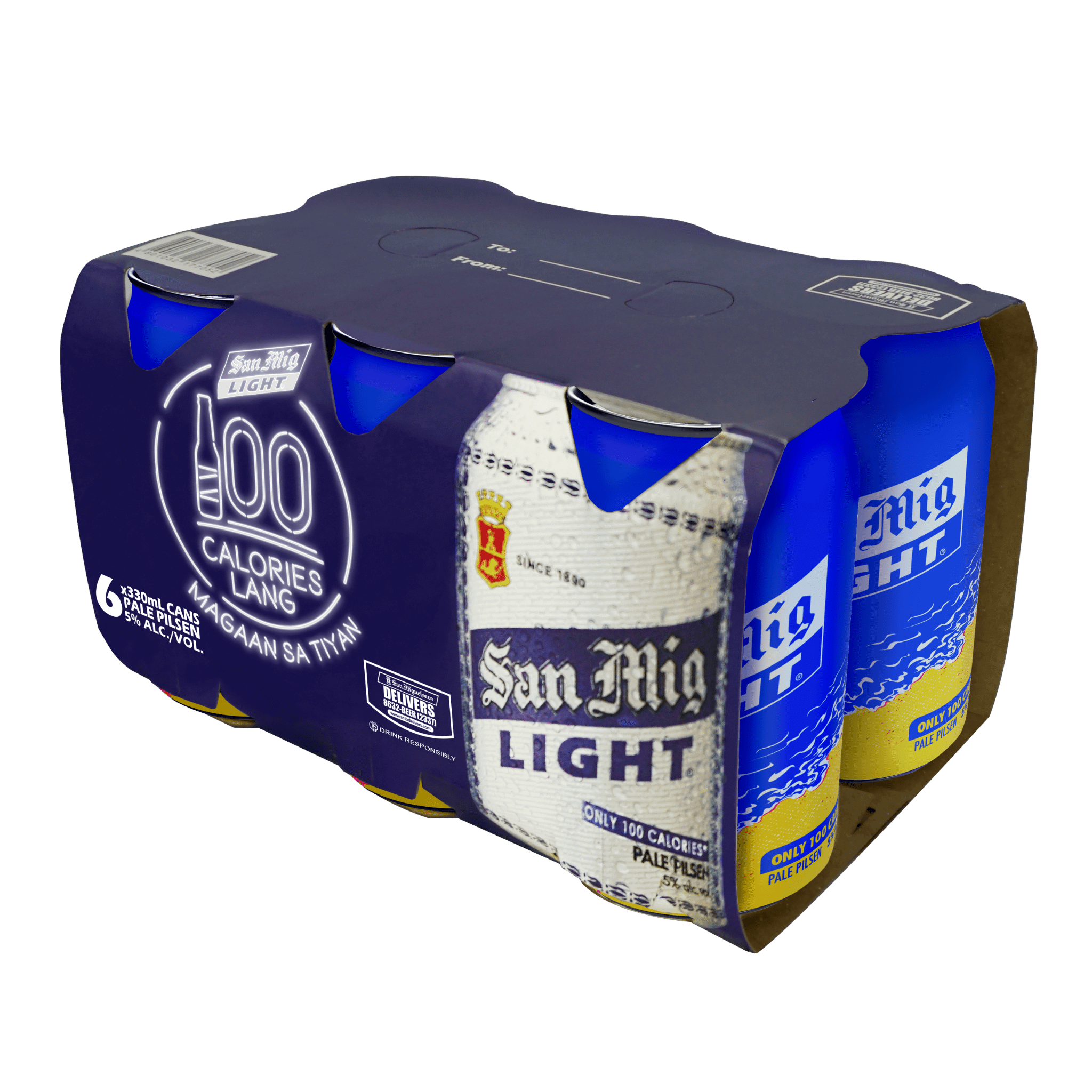 San Mig Light Beer 330ml Can 6-Pack at ₱369.00 | Boozy.ph