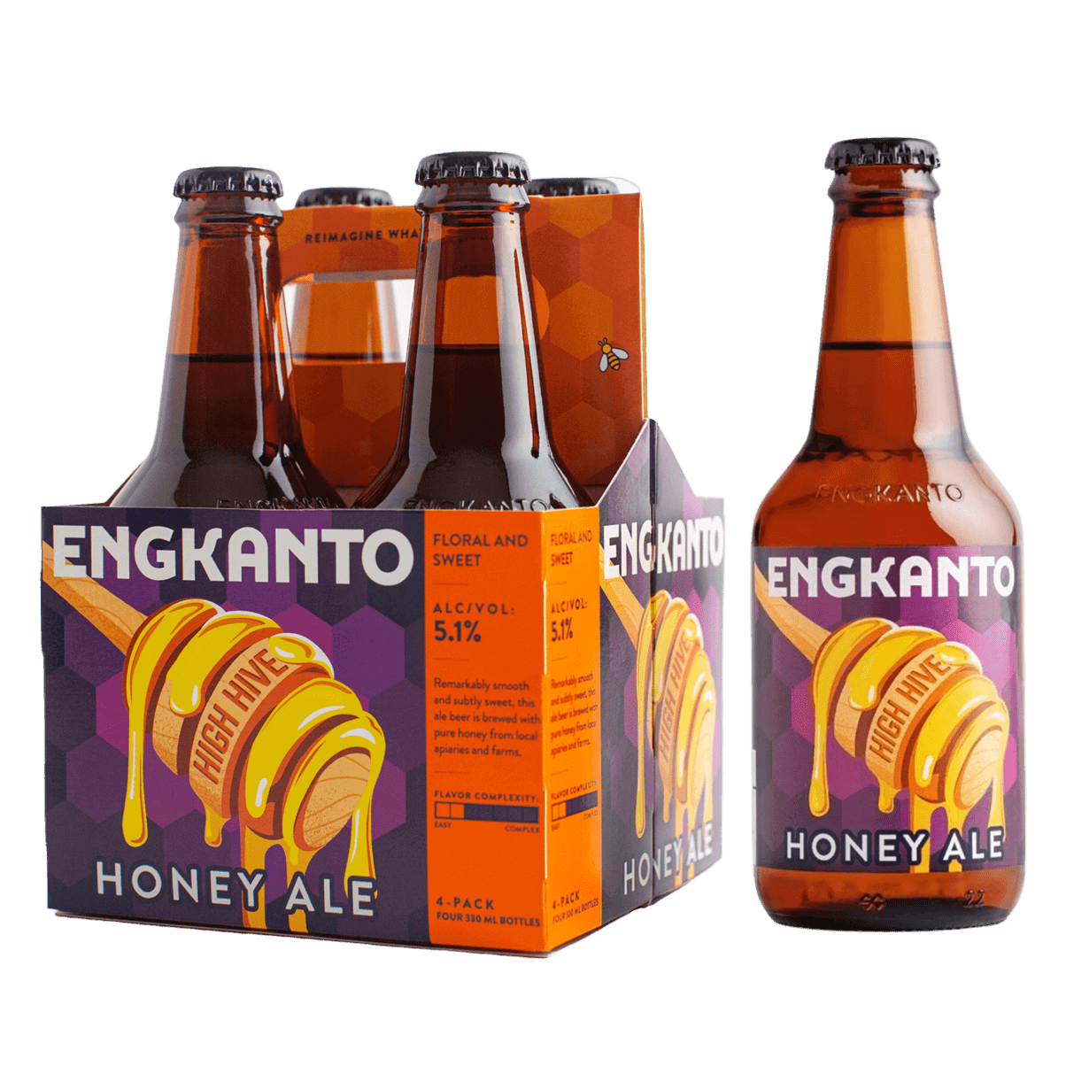 Engkanto High Hive - Honey Ale 330mL Bottle 4-Pack at ₱431.00 | Boozy.ph