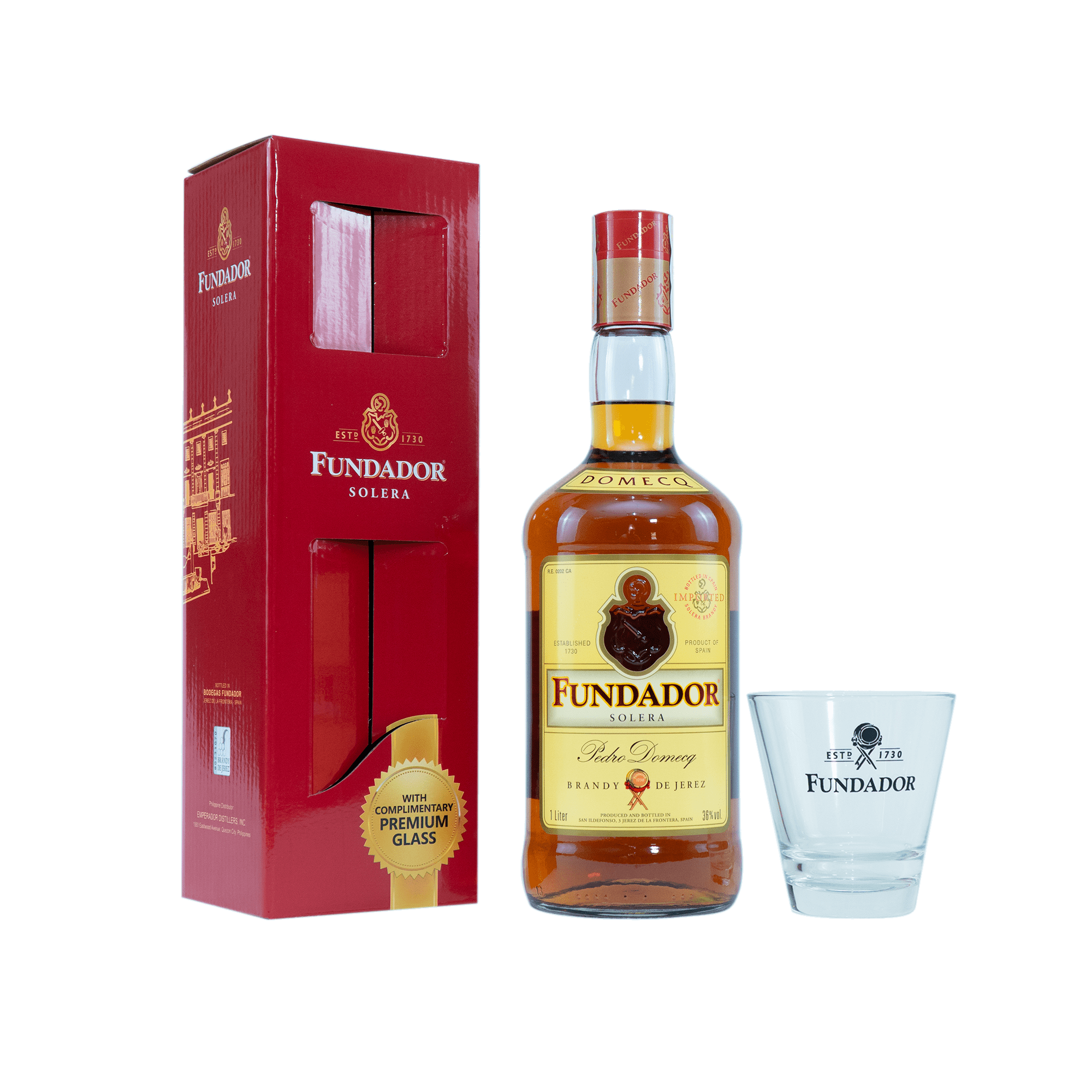 Fundador Solera 1L with FREE Brandy Glass at ₱799.00 | Boozy.ph