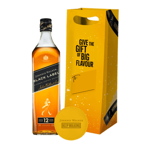 Johnnie Walker Black Label Blended Scotch Whisky 1L + Johnnie Walker Gift Bag with Leather Coaster at ₱1499.00 | Boozy.ph