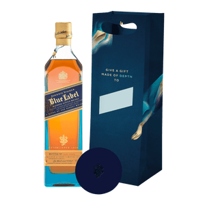 Johnnie Walker Blue Label Blended Scotch Whisky 750ml + Johnnie Walker Blue Label Gift Bag with Leather Coaster at ₱9990.00 | Boozy.ph