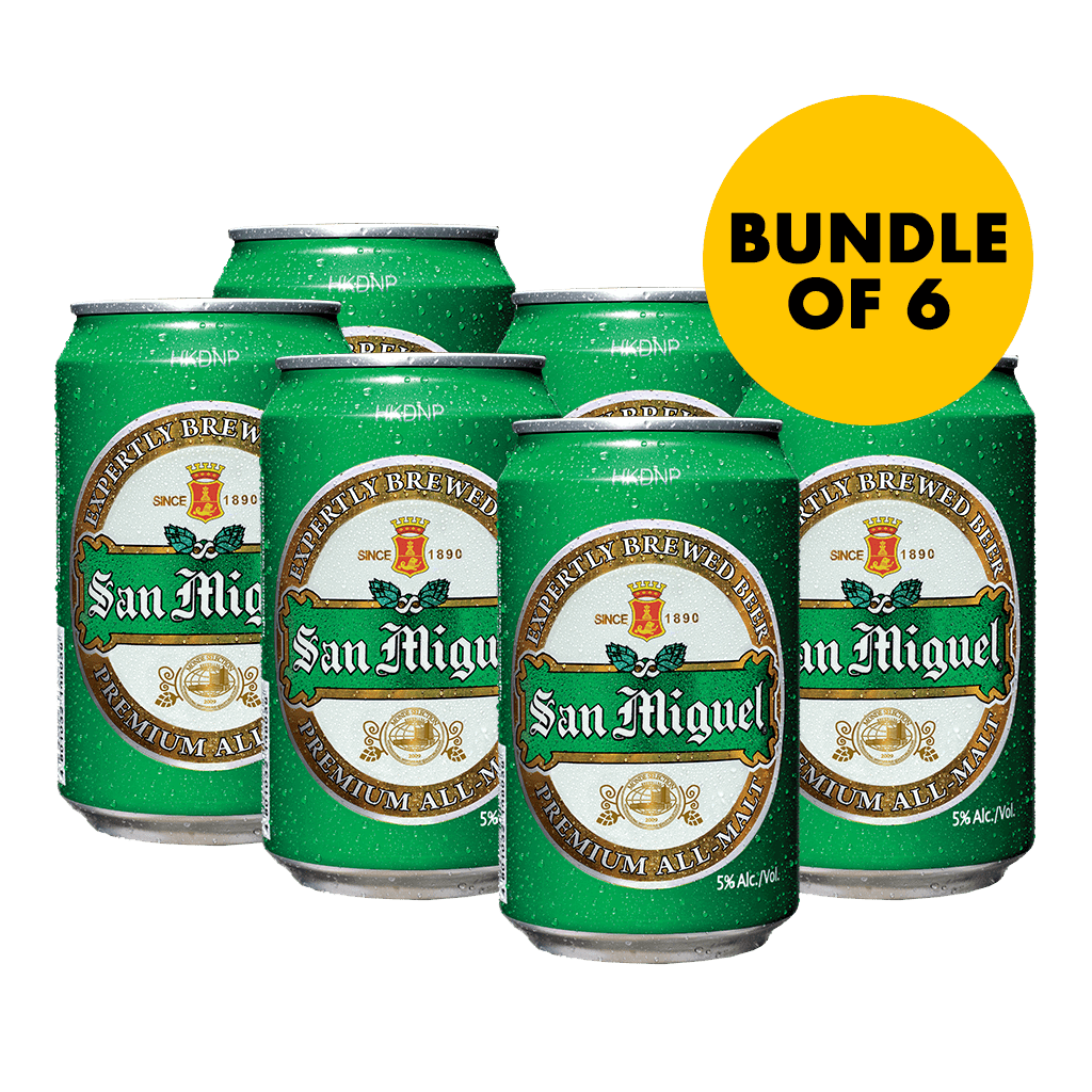 San Miguel Premium All-Malt 330 mL Can Bundle of 6 at ₱594.00 | Boozy.ph