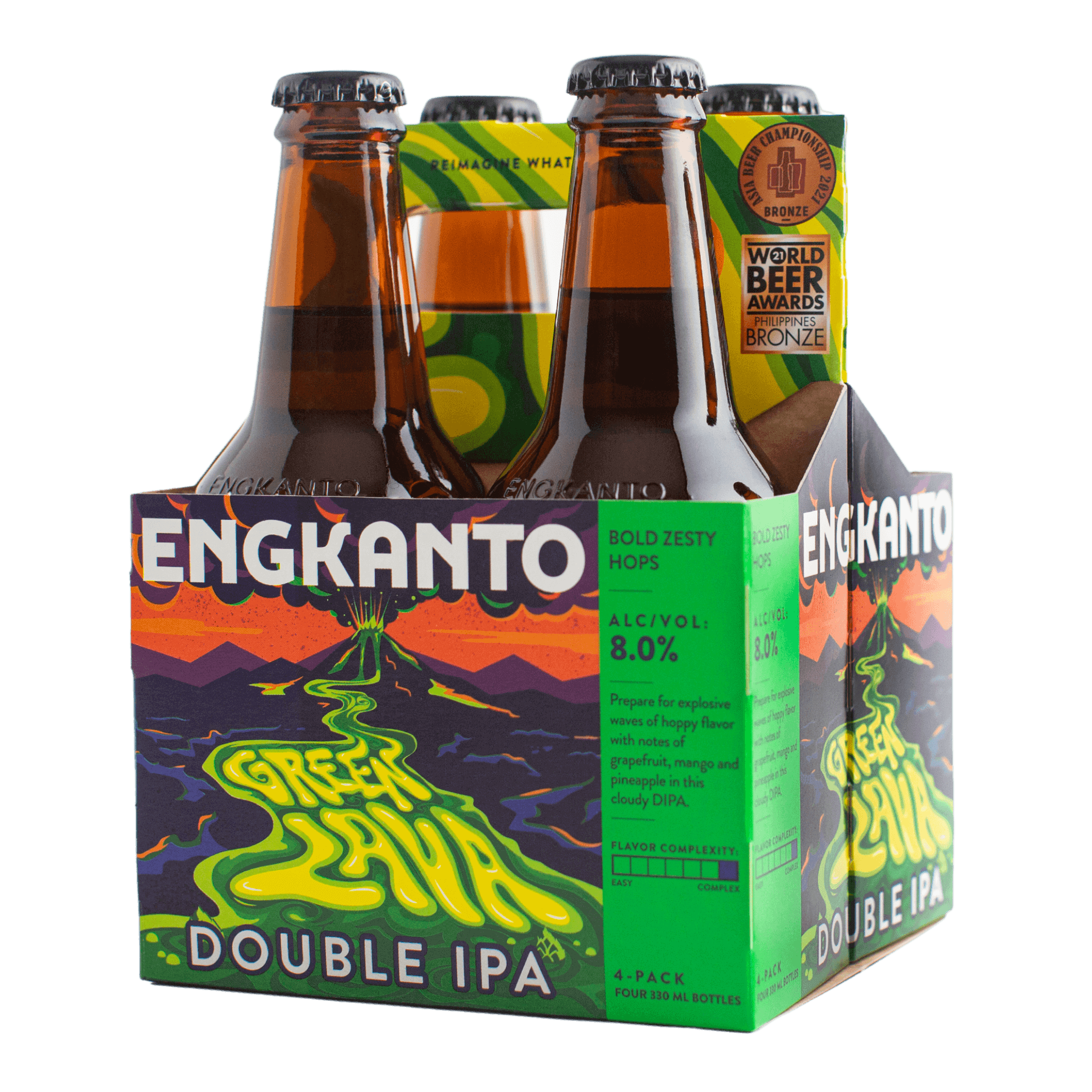 Engkanto Green Lava - Double IPA 330mL Bottle 4-Pack at ₱629.00 | Boozy.ph