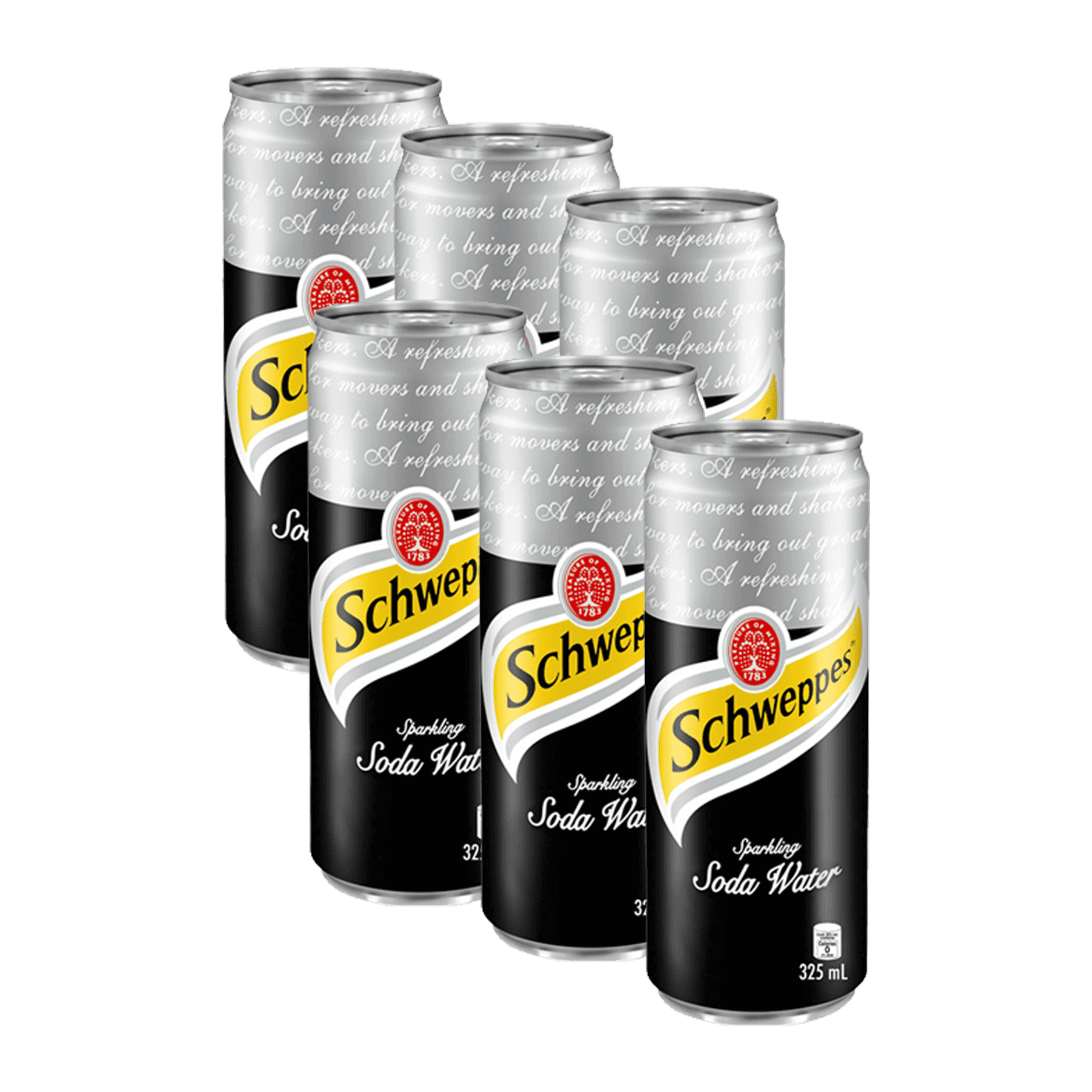 Schweppes Soda Water 325ml Bundle of 6 at ₱220.00 | Boozy.ph